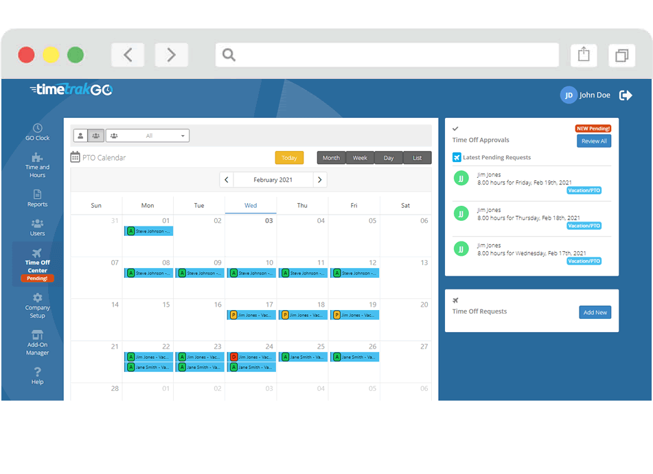 Simple Vacation Request Software Paid Time Off Software
